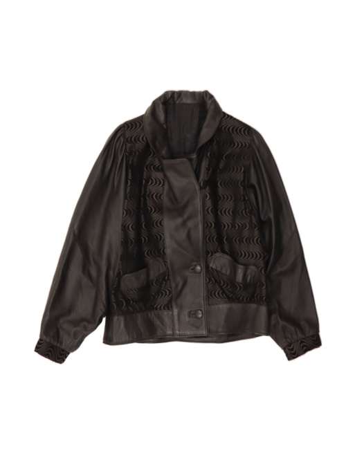 Vintage Leather Jacket UK 14 Large In Black
