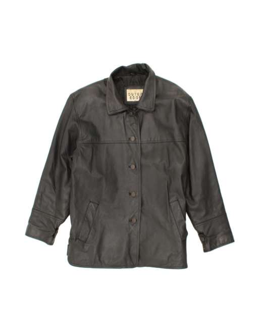 Vintage Leather Jacket UK 14 Medium In Black
