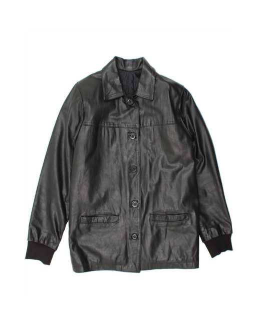 Vintage Leather Jacket UK 14 Medium In Black
