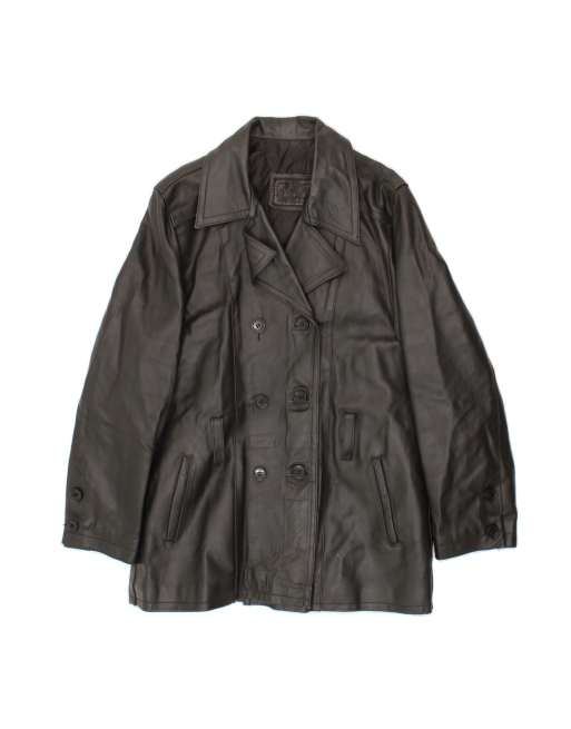 Vintage Leather Jacket UK 14 Medium In Black