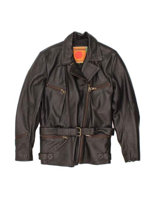 Vintage Leather Jacket UK 14 Medium In Black