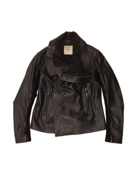 Vintage Leather Jacket UK 14 Medium In Black - view 1