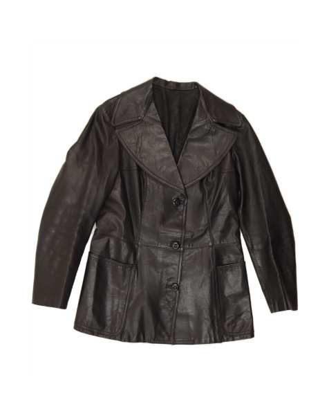 Vintage Leather Jacket UK 14 Medium In Black - view 1
