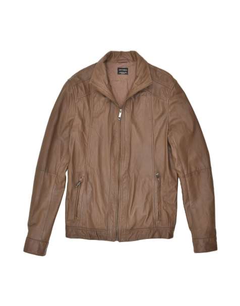 Vintage Leather Jacket UK 14 Medium In Brown - view 1
