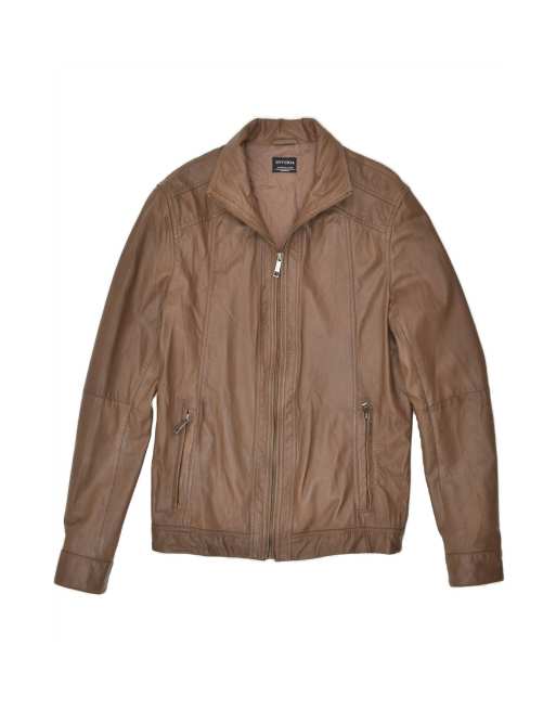 Vintage Leather Jacket UK 14 Medium In Brown