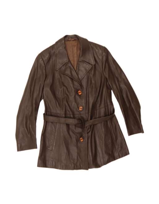 Vintage Leather Jacket UK 14 Medium In Brown