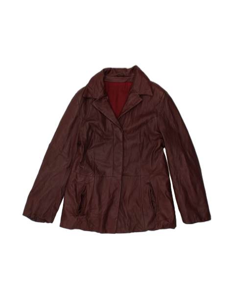 Vintage Leather Jacket UK 14 Medium In Burgundy - view 1