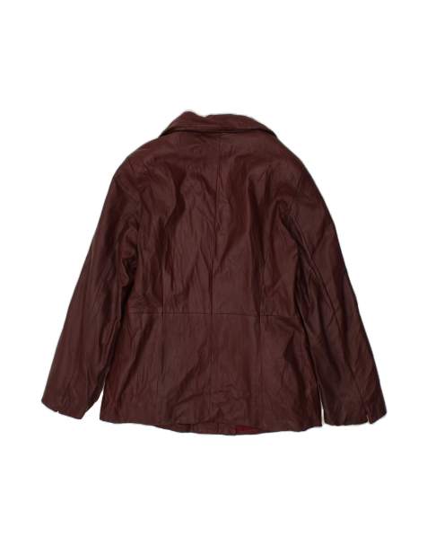 Vintage Leather Jacket UK 14 Medium In Burgundy - view 2