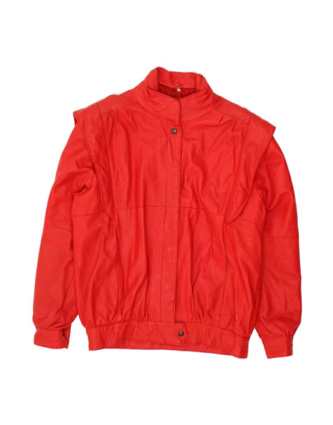 Vintage Leather Jacket UK 14 Medium In Red - view 1