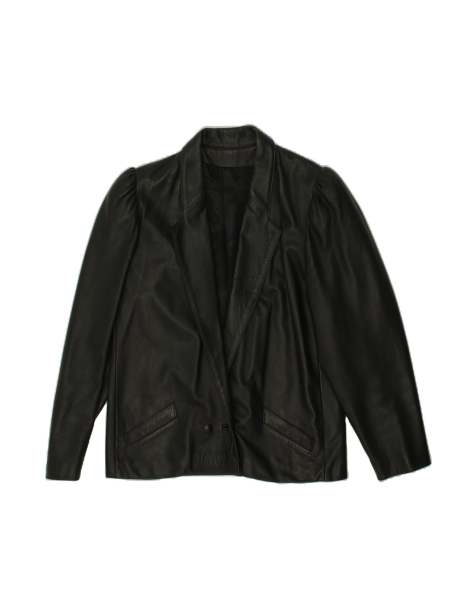 Vintage Leather Jacket UK 16 Large In Black - view 1