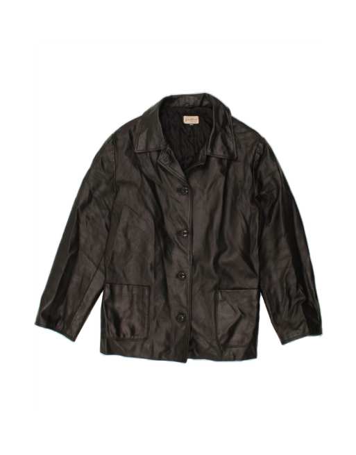 Vintage Leather Jacket UK 16 Large In Black