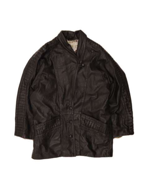 Vintage Leather Jacket UK 16 Large In Black - view 1