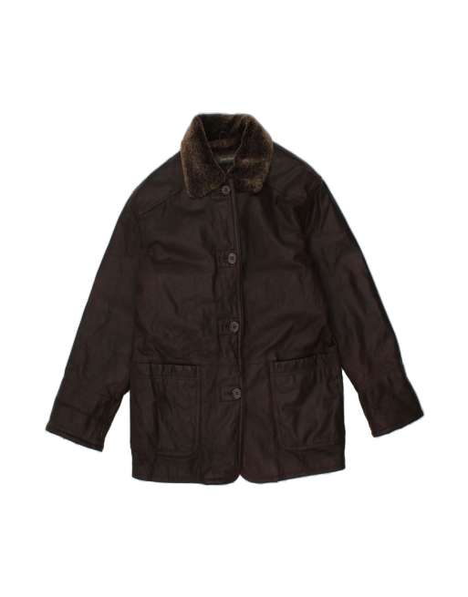 Vintage Leather Jacket UK 16 Large In Brown