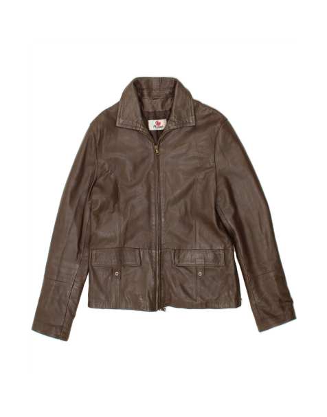 Vintage Leather Jacket UK 16 Large In Brown - view 1