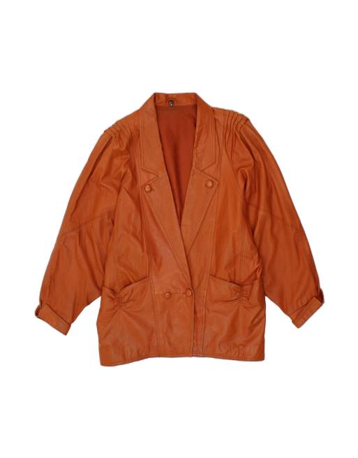Vintage Leather Jacket UK 16 Large In Brown