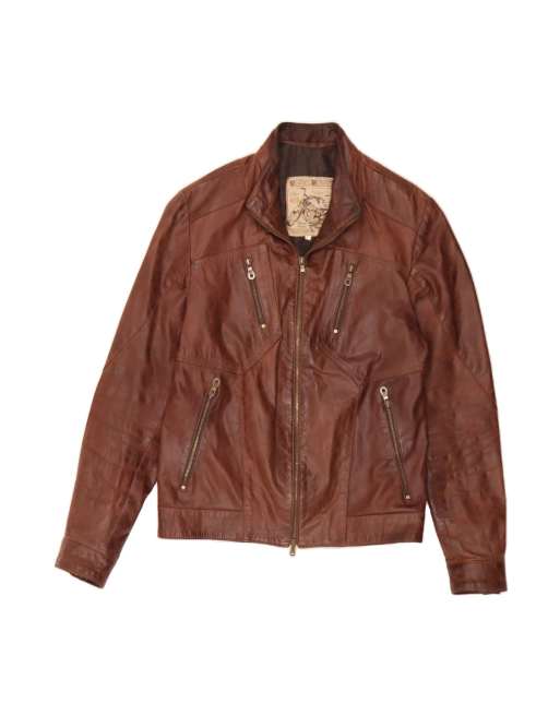 Vintage Leather Jacket UK 16 Large In Brown