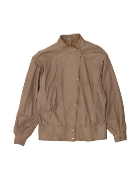 Vintage Leather Jacket UK 16 Large In Grey - view 1