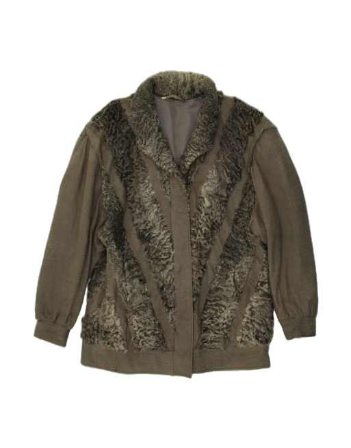 Vintage Leather Jacket UK 16 Large In Grey