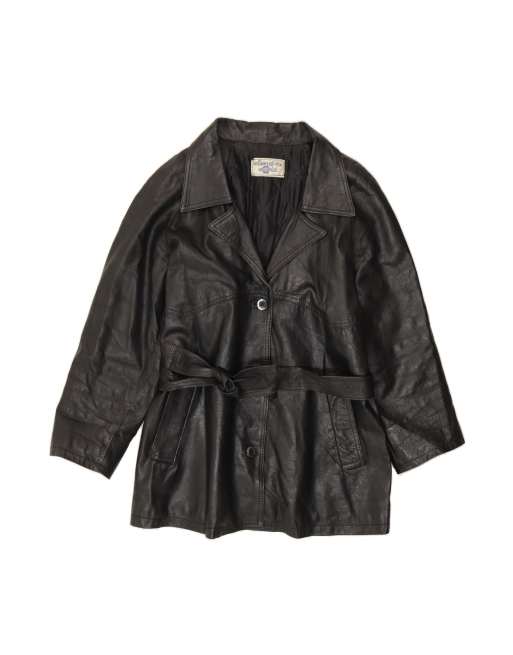 Vintage Leather Jacket UK 16.medium In Black