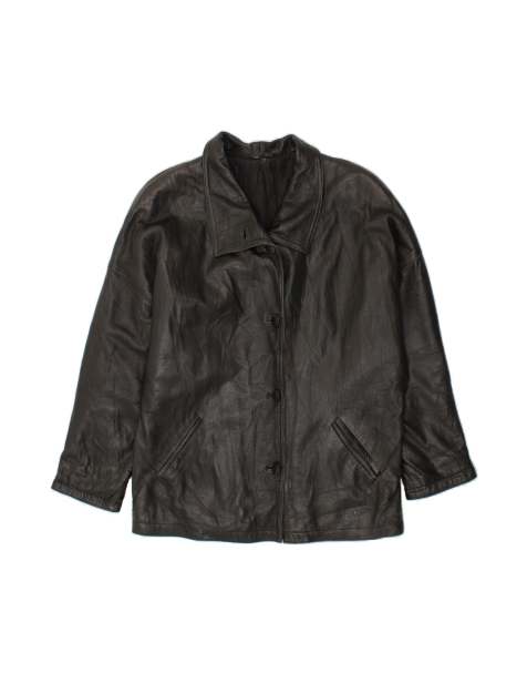 Vintage Leather Jacket UK 18 XL In Black - view 1