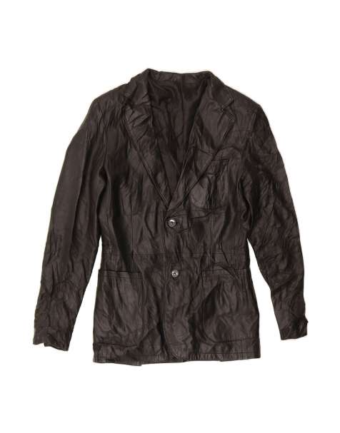 Vintage Leather Jacket UK 18 XL In Black - view 1