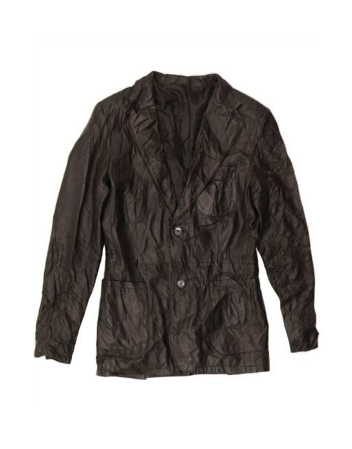 Vintage Leather Jacket UK 18 XL In Black