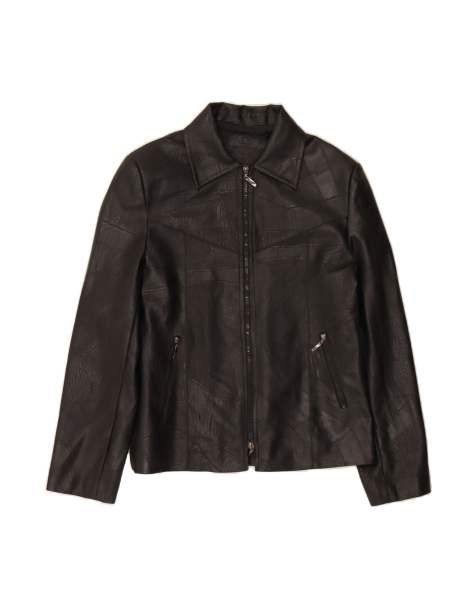 Vintage Leather Jacket UK 18 XL In Black - view 1