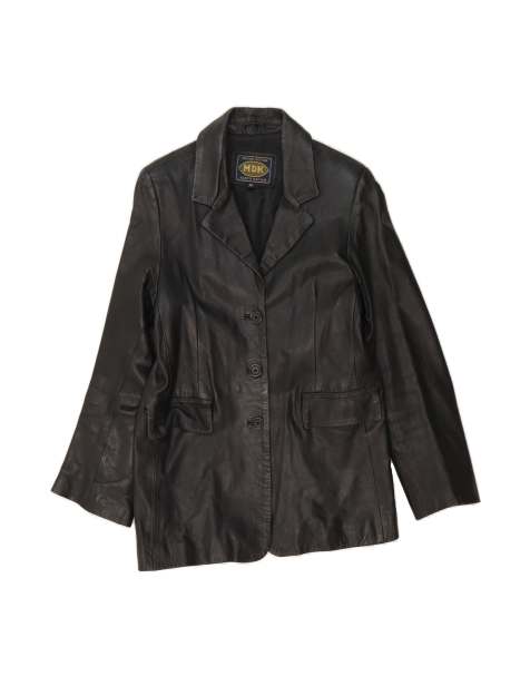 Vintage Leather Jacket UK 18 XL In Black - view 1