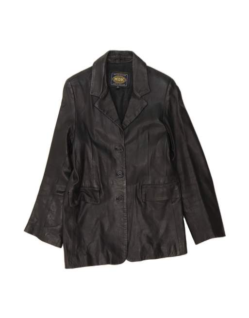 Vintage Leather Jacket UK 18 XL In Black
