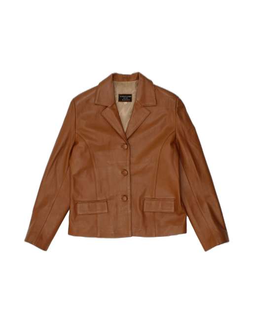 Vintage Leather Jacket UK 18 XL In Brown
