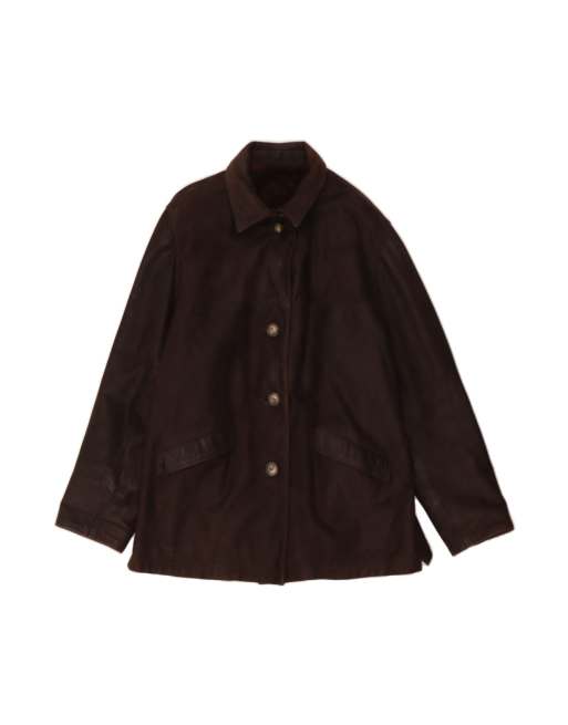 Vintage Leather Jacket UK 18 XL In Brown