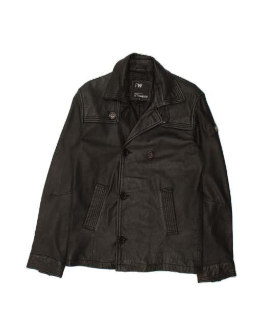 Vintage Leather Jacket UK 36 Small In Black