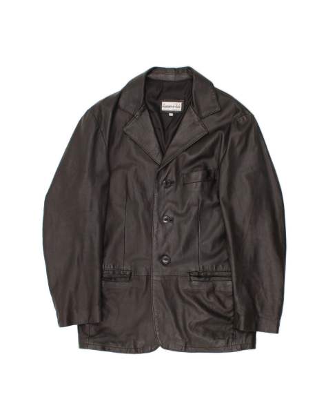 Vintage Leather Jacket UK 36 Small In Black - view 1
