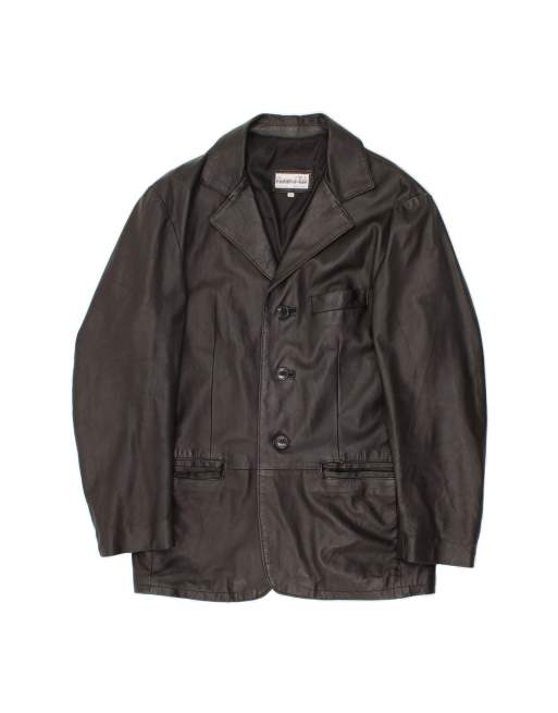 Vintage Leather Jacket UK 36 Small In Black