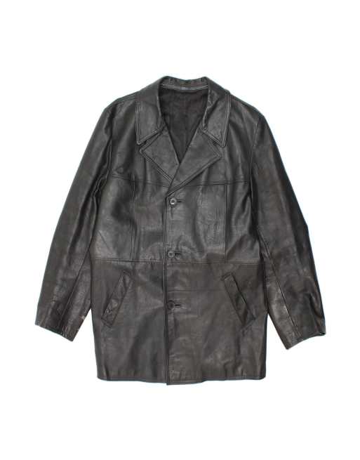 Vintage Leather Jacket UK 36 Small In Black