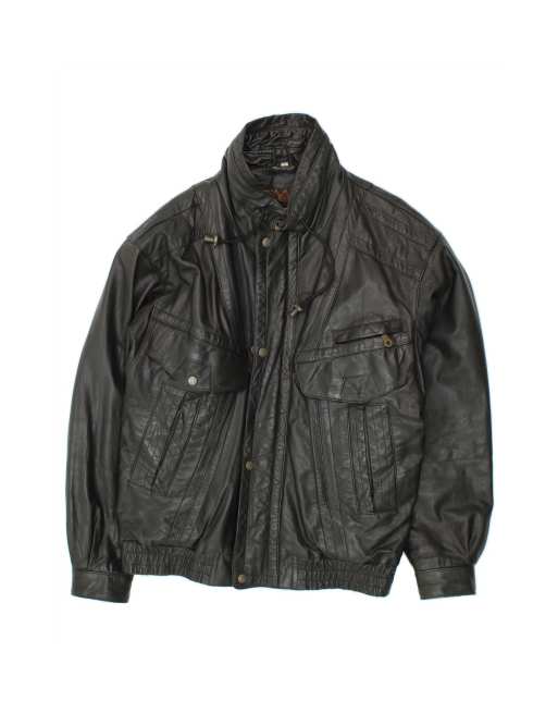 Vintage Leather Jacket UK 36 Small In Black