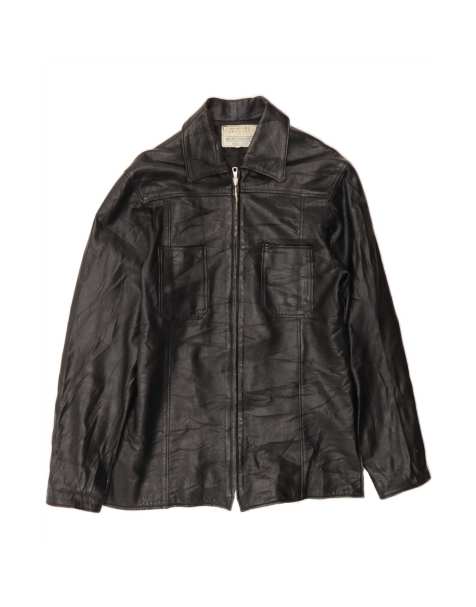Vintage Leather Jacket UK 36 Small In Black - view 1
