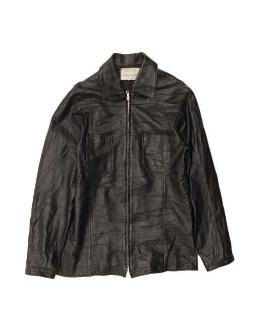 Vintage Leather Jacket UK 36 Small In Black