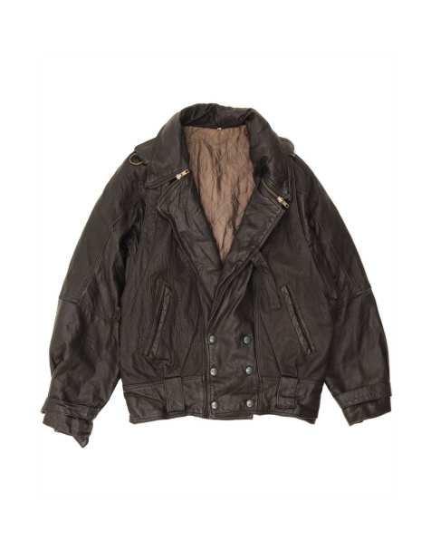 Vintage Leather Jacket UK 36 Small In Black - view 1