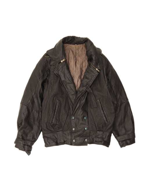 Vintage Leather Jacket UK 36 Small In Black