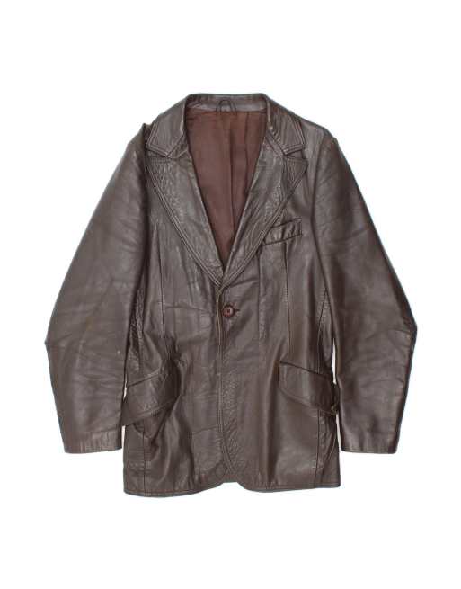 Vintage Leather Jacket UK 36 Small In Brown