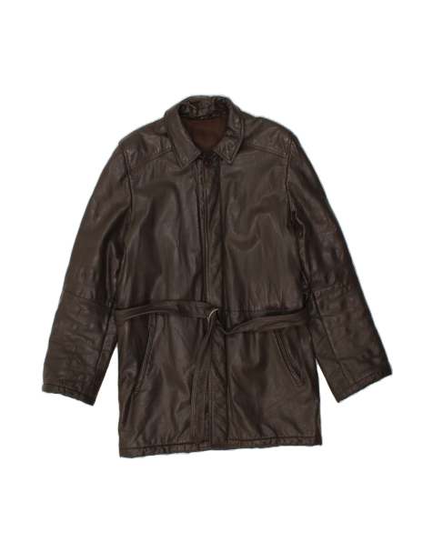 Vintage Leather Jacket UK 36 Small In Brown - view 1