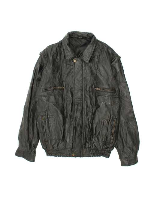 Vintage Leather Jacket UK 38 Medium In Black