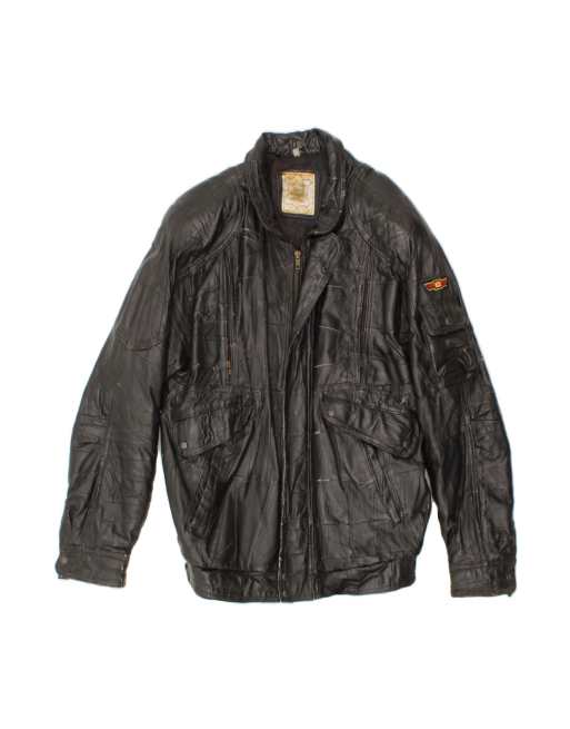 Vintage Leather Jacket UK 38 Medium In Black