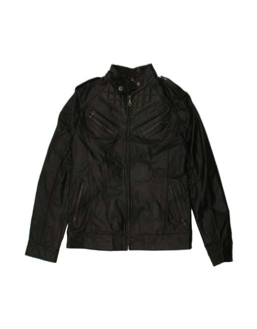 Vintage Leather Jacket UK 38 Medium In Black