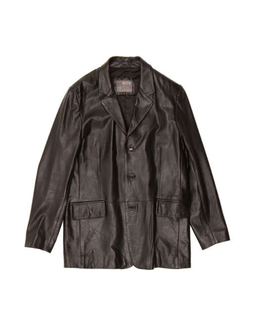 Vintage Leather Jacket UK 38 Medium In Black