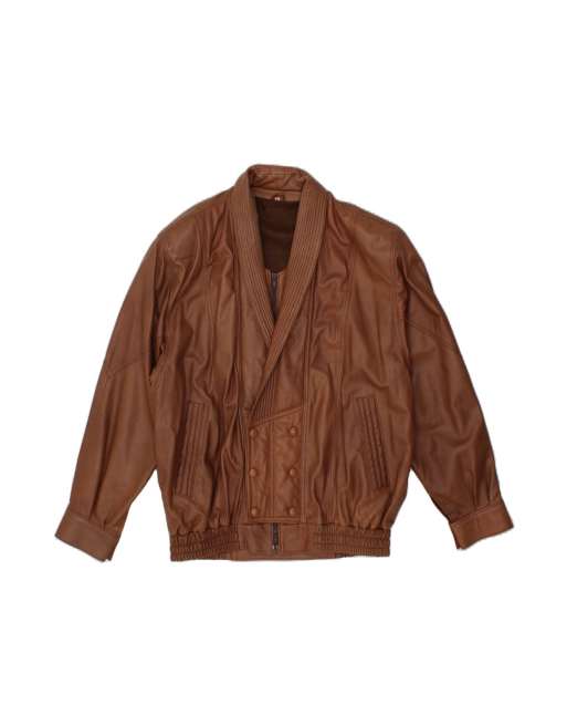 Vintage Leather Jacket UK 38 Medium In Brown
