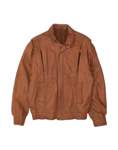 Vintage Leather Jacket UK 38 Medium In Brown - view 1