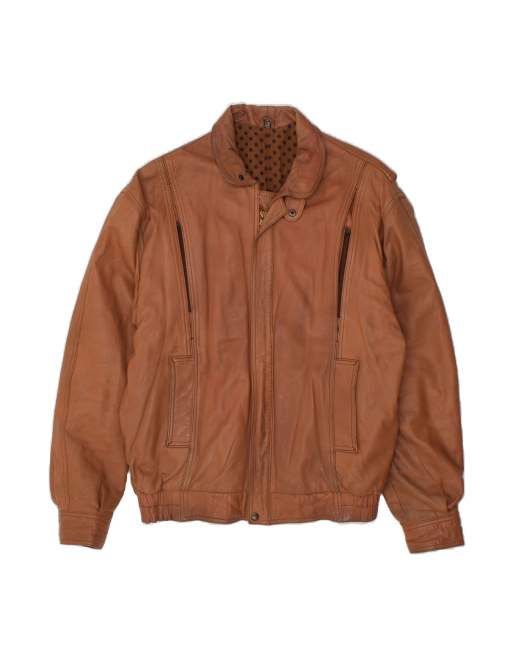 Vintage Leather Jacket UK 38 Medium In Brown