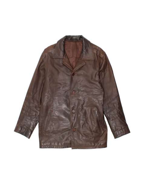 Vintage Leather Jacket UK 38 Medium In Brown - view 1